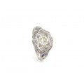 Inel Art Deco din platină cu diamante naturale 0.82CT | diamant central 0.75CT | Statele Unite cca. 1920