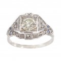 Inel Art Deco din platină cu diamante naturale 0.82CT | diamant central 0.75CT | Statele Unite cca. 1920