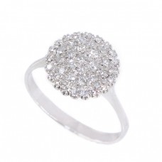 Rafinat inel cocktail din aur alb 18K decorat cu diamante 0.50 CT | a doua jumătate a secolului XX Rafinat inel cocktail din aur alb 18K decorat cu diamante 0.50 CT | a doua jumătate a secolului XX