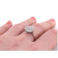 Rafinat inel cocktail din aur alb 18K decorat cu diamante 0.50 CT | a doua jumătate a secolului XX