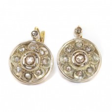 Cercei Art Deco decorați cu diamante naturale 0.50 CT | manufactură în aur și argint | cca.1930 Cercei Art Deco decorați cu diamante naturale 0.50 CT | manufactură în aur și argint | cca.1930