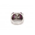 Spectaculos inel Art Deco din aur alb 18k decorat cu diamante naturale 1.54 CT & rubine | Statele Unite cca.1940