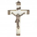 Vechi crucifix pectoral din argint și sidef natural | Franța anul 1896 