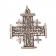 Pandant Crucea Ierusalim din argint | manufactură de atelier israelian | cca. 1970 Pandant Crucea Ierusalim din argint | manufactură de atelier israelian | cca. 1970