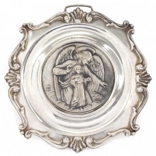 Iconiță din argint pentru expunere parietală | Îngerul păzitor  | Italia cca. 1950 -1960  Iconiță din argint pentru expunere parietală | Îngerul păzitor  | Italia cca. 1950 -1960