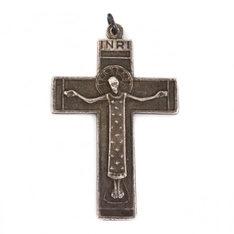 Vechi pandant crucifix în stil medieval scandinav | argint | atelier Ottaviani | cca. 1950 -1960