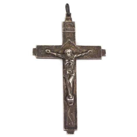 Pandant crucifix din argint stilizat în manieră heraldică scoțiană | atelier Ditta Fratelli Martino | cca. 1950 - 1960