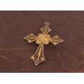 Pandant cruce din argint filigranat și aurit | manufactură de atelier portughez |  cca.1970