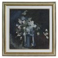 Pictură veche românească |  Flori de primăvară în carafă | ulei pe carton | cca. 1940 - 1960