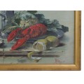 Pictură Elena (Helene) Bednarik | Natură moartă cu homar | semnat și datat 1903