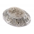 Bol Historismus din bronz argintat decorat cu scene de tavernă și petrecere | Germania -  secol XIX