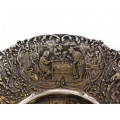 Bol Historismus din bronz argintat decorat cu scene de tavernă și petrecere | Germania -  secol XIX