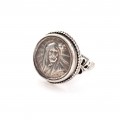 Vechi inel ecleziastic din argint | Isus Hristos | Franța secol XIX