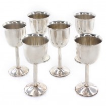 Set de 6 pahare din argint pentru servirea vinului și a băuturilor aperitive | atelier De Re | Firenze cca.1970