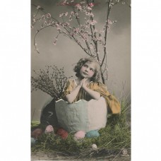 Carte poștală - felicitare pascală din anul 1912 colorizată manual | Christos a Înviat | studio Rotophot - Berlin Carte poștală - felicitare pascală din anul 1912 colorizată manual | Christos a Înviat | studio Rotophot - Berlin