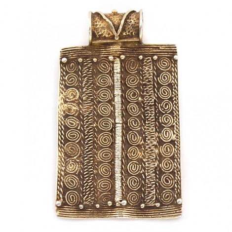 Amuletă pectorală Etruscan Revival manufacturată în argint aurit | atelier Marcello Fontana | cca. 1980