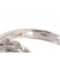Rafinat inel Art Deco din aur alb 18K decorat cu diamante naturale 0.50 ctw | manufactură de atelier piemontez | cca. 1950 