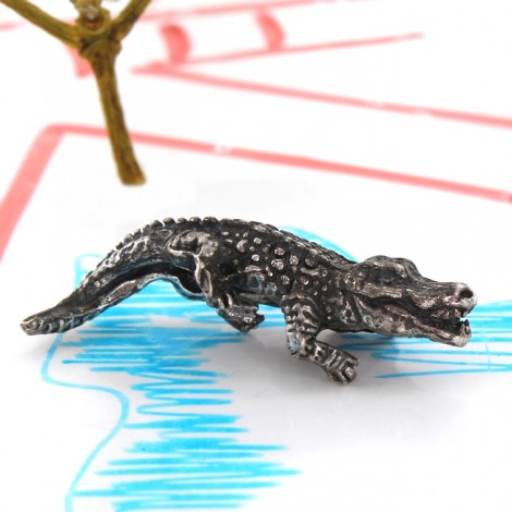 Miniatură crocodil din argint | Italia