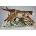 impozanta statueta portelan Royal Dux Bohemia "Jagdhubdgruppe" cca 1880