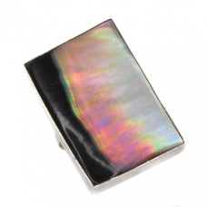 Inel statement modernist decorat cu sidef natural iridescent | manufactură în argint | Indonezia Inel statement modernist decorat cu sidef natural iridescent | manufactură în argint | Indonezia