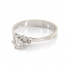 Inel de logodnă aur alb 18k decorat cu diamante naturale 0.34 CTW | Franța Inel de logodnă aur alb 18k decorat cu diamante naturale 0.34 CTW | Franța