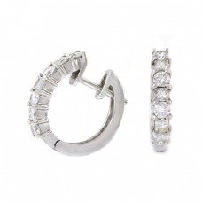 Rafinați cercei din aur alb 18k decorat cu diamante naturale 0.57 CTW | Franța Rafinați cercei din aur alb 18k decorat cu diamante naturale 0.57 CTW | Franța