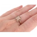 Rafinat inel din aur roz 14K decorat cu diamante naturale 0.38 CT | atelier Ash Hilton | Noua Zeelandă cca. 2010