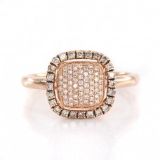 Rafinat inel din aur roz 14K decorat cu diamante naturale 0.38 CT | atelier Ash Hilton | Noua Zeelandă cca. 2010 Rafinat inel din aur roz 14K decorat cu diamante naturale 0.38 CT | atelier Ash Hilton | Noua Zeelandă cca. 2010