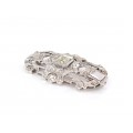 Broșă Art Deco din aur alb 18K decorată cu diamante naturale 2,85 CTW | diamant central 0.77 CT | Franța cca. 1920 - 1930