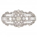 Broșă Art Deco din aur alb 18K decorată cu diamante naturale 2,85 CTW | diamant central 0.77 CT | Franța cca. 1920 - 1930