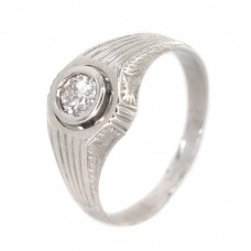 Inel bărbătesc Art Deco din aur alb 18K decorat cu diamant natural 0.39 CT | Franța cca. 1920 -1930 Inel bărbătesc Art Deco din aur alb 18K decorat cu diamant natural 0.39 CT | Franța cca. 1920 -1930