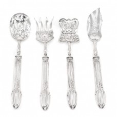 Serviciu Art Nouveau de tacâmuri pentru servirea deserturilor Petit Fours | mânere din argint | Franța cca. 1900 - 1910 Serviciu Art Nouveau de tacâmuri pentru servirea deserturilor Petit Fours | mânere din argint | Franța cca. 1900 - 1910