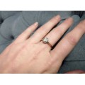 Inel victorian de logodna cu diamant solitaire 0.75 CT | aur galben 14k și argint | Marea Britanie cca.1870