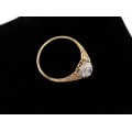 Inel victorian de logodna cu diamant solitaire 0.75 CT | aur galben 14k și argint | Marea Britanie cca.1870