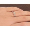 Inel de logodnă din aur alb 18K decorat cu diamante naturale totalizând 0.35 CT | briliant central 0.25 CT 