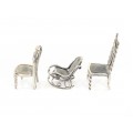Colecție de 3 miniaturi din argint : scaune și balansoar | Italia