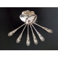 Serviciu de 6 lingurițe din argint 950 decorate în stil neo-rococo  | atelier Henri Soufflot - Paris cca.1890 
