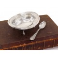 Serviciu din argint pentru sosuri și caviar format din bol și linguriță | atelier Greggio | cca. 1970 - 1980