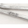 Ramă foto miniaturală din argint decorată cu ramură de ilex | accente emailate cloisonne | Italia 