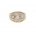 Inel vintage Art Deco din aur 18 K decorat cu diamante naturale 0.38 CTW | Germania cca. 1950