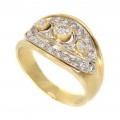 Inel vintage Art Deco din aur 18 K decorat cu diamante naturale 0.38 CT | Germania cca. 1950