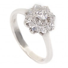 Inel de logodnă din aur alb 18k decorat cu diamante naturale 0.40 CTW | Italia Inel de logodnă din aur alb 18k decorat cu diamante naturale 0.40 CTW | Italia