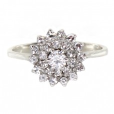 Inel din aur alb 18k și diamante naturale 0.40 CTW | atelier european | Franța cca.1950 Inel din aur alb 18k și diamante naturale 0.40 CTW | atelier european | Franța cca.1950