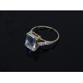 Inel din aur 18k decorat cu acvamarin natural și diamante naturale | atelier european | Germania
