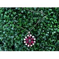 Colier din impresionant pandant pectoral decorat cu | rădacină de rubin și smarald & perle naturale | India