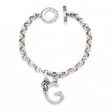 Brățară modernistă din argint accesorizată cu un charm litera  G | atelier Giovanni Raspini | anii 2000 Brățară modernistă din argint accesorizată cu un charm litera  G | atelier Giovanni Raspini | anii 2000