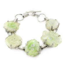Brățară statement decorată cu spectaculoase geode de fluorit verde natural  Brățară statement decorată cu spectaculoase geode de fluorit verde natural