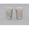 Set de două pahare din argint pentru băuturi spirtoase | manufactură de atelier florentin | anii '80