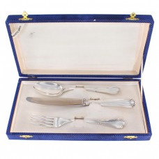 Set de tacâmuri solitaire din argint | în cutia originală | atelier Argenteria Vicentina | cca, 1960 Set de tacâmuri solitaire din argint | în cutia originală | atelier Argenteria Vicentina | cca, 1960