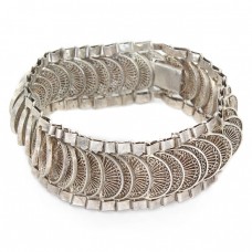 Brățară chainmaille Art Deco din argint filigranat |  Italia cca.1940 Brățară chainmaille Art Deco din argint filigranat |  Italia cca.1940